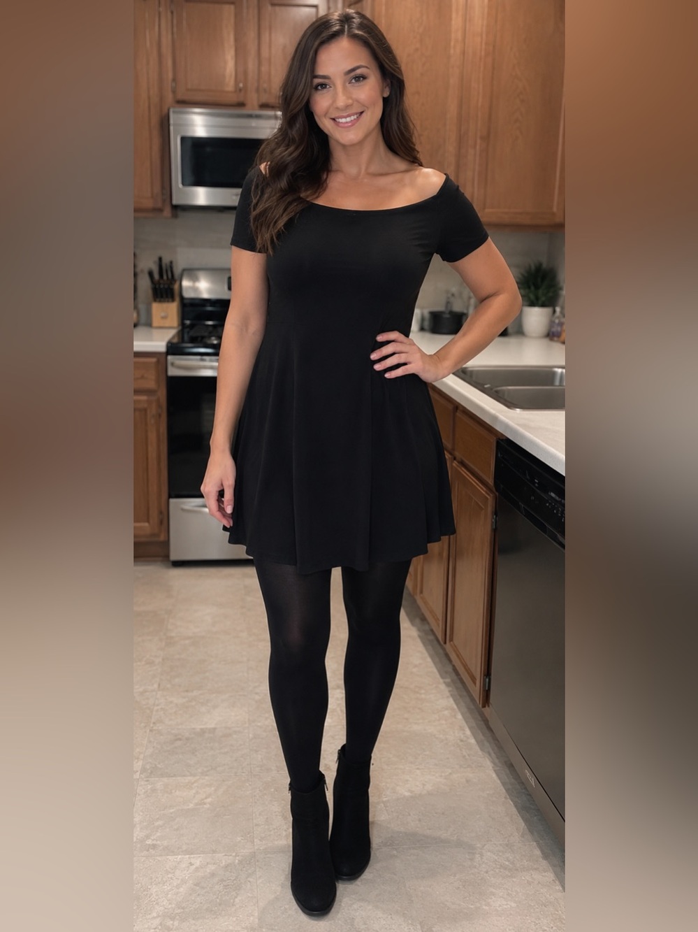 Little Black Dress Over the Shoulder